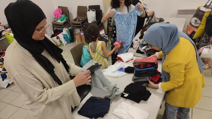 A donation drive organised in the town of Châtillon, south of Paris, on September 10, 2023. 